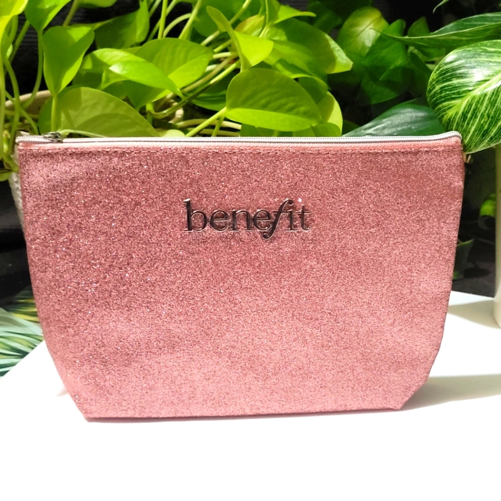 Benefit Cosmetic Makeup Bag Pink Glitter